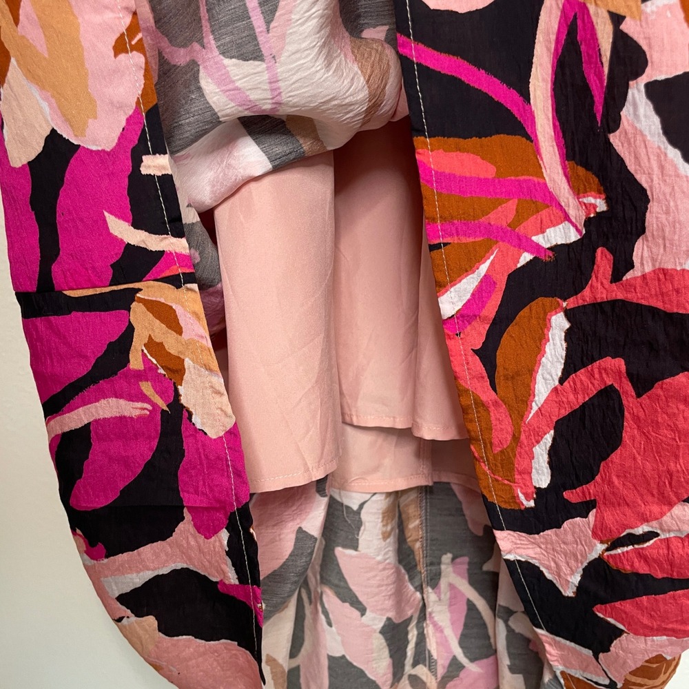 Meet Me in Santorini Maxi Dress Womens L Abstract Floral Tie Back Resortwear - Picture 4 of 11
